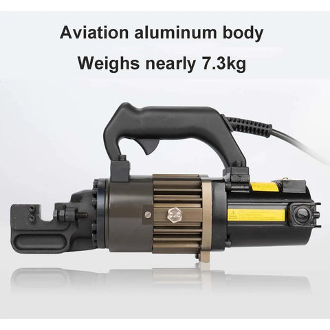 USZWBY Portable Hydraulic Rebar Cutter 900W Handheld Steel Bar Cutting Machine with aviation aluminum body, weighs 7.3kg.