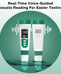 Front and back view of 5 In 1 Digital PH Meter With Voice Function for easy water quality testing, shown floating on water surface.