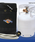 Gas Hauler Pro Kit For Camping And Outdoor Adventures, 5Lb Propane Tank With Built In Gauge, 5Ft Steel Braided Hose, And Insulated Protective Carry Case