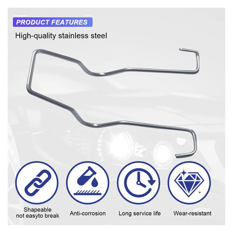 Stainless Steel Beefy Car Bulb Clips For Headlights H1 H3 H4 H7 Universal Retainer graphic with anti-corrosion features