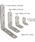 Heavy Duty L Shape Corner Brackets For Wood Furniture And Bedframes Keep Your Carpentry Tight With These Straight Up Stainless Steel 90 Degree Mounts In A Ten Pack designed for hardware support.