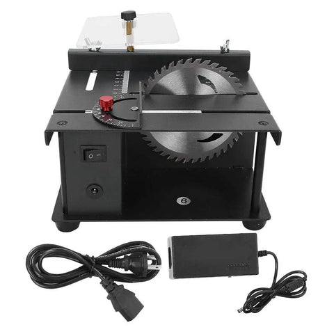 Sliding Compound Miter Saw For Home Shop Multifunction Mini Table Saw With 3000RPM 35mm Cutting Depth 0 To 90 Degree Bevel Extensible Table Crosscutting Versatility Boss Level Material Cutting Tool, front view