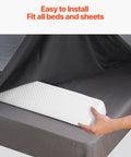 Toddler Bed Bumper 56 Inch Non Slip Bed Rail Guard With High Rebound Foam And Machine Washable Cover installed under sheet
