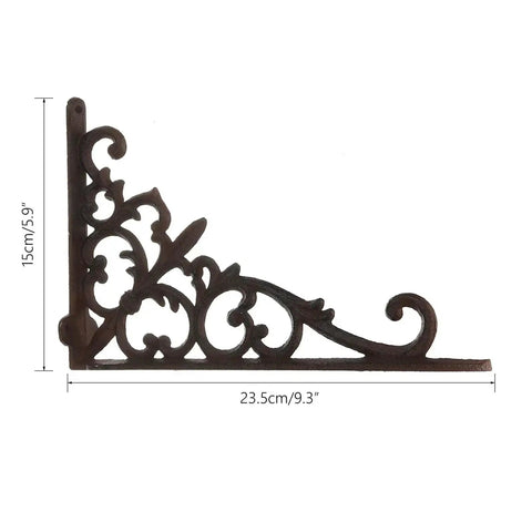 Six Piece Cast Iron Angle Bracket Beefy Heavy Duty Wall Mount For Adjustable Triangle Shelves And Floating Furniture Displays