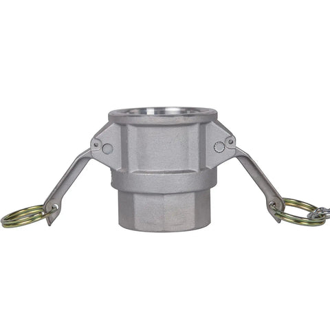 Pro Shop Gear Aluminum Camlock Fittings Pair 1 5 Inch Cam And Groove Hose Connectors Female Coupler With Female Npt Thread close-up view
