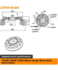 Precision Strain Wave Gear Harmonic Reducer With Knockout 30 To 1 Ratio For Slick Cnc Rotary Tables and Robot Joints, ZXF40 model diagram.