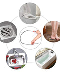 DR.PEN flexible 4-claw grabber reacher tool for drains, toilets and sinks; 35.4-inch bendable pickup aid.