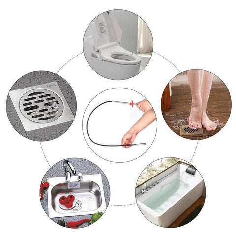 DR.PEN flexible 4-claw grabber reacher tool for drains, toilets and sinks; 35.4-inch bendable pickup aid.