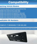 Compatibility chart and Front Bumper License Plate Frame And Mounting Bracket For Honda Accord LX 2023 2024 2025 Replacement ABS Holder