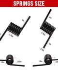 Get Your Tailgate Gear Sorted With These Badass Trailer Ramp Coil Springs Compatible With 1.5 Inch Shafts Replacing RS16933LH RS16933RH showing detailed sizes.