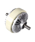 Six Newton Meters Magnetic Powder Double Shaft Brake 24V Tension Controller for industrial power transmission in silver