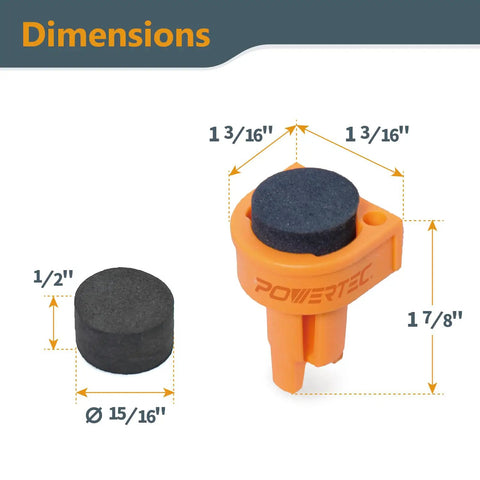 Four Piece Bench Dogs For 3/4 Inch Holes With EVA Insert Beefy Heavy Duty Non Marring Secure Hold dimensions and design