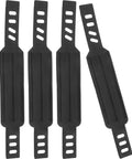 Anti Slip Bike Pedal Straps, 2 Pack Footrest Straps for Exercise Bike Replacements shown in black TPU material, set of four.