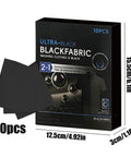 Black Fabric Dye Sheets 10 Pack That Restores Faded Clothes To Rich Black In Every Wash, packaging and sheet dimensions shown