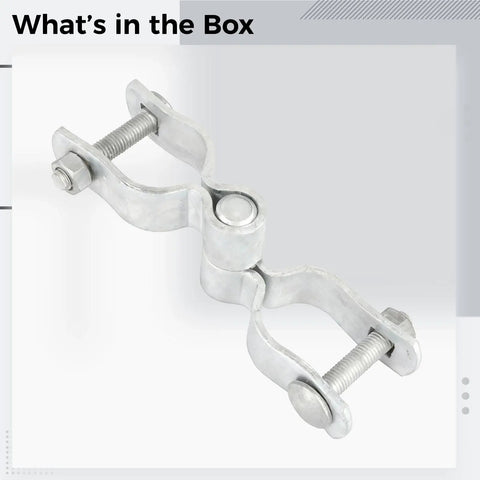 Heavy Duty Steel Gate Hinge For Chain Link Fence One And Three Eighths Inch Round Post Hinge With Bolt Fixing Gate Clamp