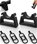 Heavy Duty Portable Bike Repair Stand with Wide Clamp shows components including clamps and rubber grips for diverse bike fits