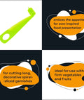 Compact Spiral Potato Knife And Vegetable Shredder Pack Of Two Hella Easy Zucchini Noodle And Carrot Slicer in bright green color.