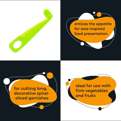 Compact Spiral Potato Knife And Vegetable Shredder Pack Of Two Hella Easy Zucchini Noodle And Carrot Slicer in bright green color.