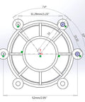 Technical drawing of Portable Water Turbine Generator For Home Use With 80V 12V 5V Output, 10W Hydroelectric Tap Turbine components