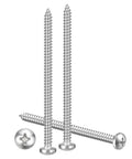 Rock Solid 304 Stainless Steel Phillips Pan Head Self Tapping Screws Number 10 By 4 Inch Heavy Duty Fasteners for Sheet Metal and Wood.