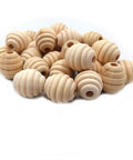 Unfinished Natural Wood Honeycomb Beads Set Dope 30 Pieces Each 22mm By 20mm DIY Jewelry Spacers, eco-friendly craft supplies