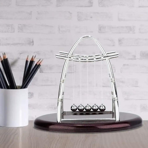 Pendulum Ball Desk Decor Set That Demonstrates Newton's Laws With Swinging Balls - Dope Balance Toy For Home And Office