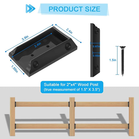 30 Pcs Deck Railing Bracket Connectors For 2x4 Wood Posts With 180 Coated Iron Screws Weatherproof Nylon Brackets For Decks