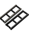 Six Pack DIP IC Socket Adapters 2.54mm Pitch 15.2mm Row Pitch Double Row 40 Pin Soldering Sockets Kit For DIP IC Chips With Durable Plastic Black Housing