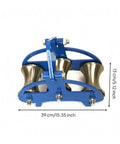Heavy Duty Cable Pulley Roller Guide Block Sheave With Thick Plate Frame And Smooth Steel Wheel Built To Last For Utility Crews, Three-Wheel Steel Wheel System With 130Mm And 100Mm Diameters For Easy Line Routing Through Turns And Wells, 39cm wide