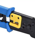 Pro Grade RJ45 Crimp Tool Pass Through Kit With 5 Replacement 8 Pin Blades For Cat5 Cat5e Cat6 Ethernet Cables RJ11 RJ12 End