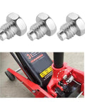 Heavy Duty 3 Piece Floor Jack Replacement Screws For 3 Ton And 4 Ton Hydraulic Jacks shown on jack and close-up angle.