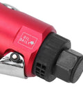 Close-up of the Extended Pneumatic Die Grinder showing the dual collet setup and oil daily indicator for maintenance.