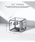 Transparent Acrylic 360 Degree 3D Printer Enclosure With LED Lighting And Stable Temperature Control, 440mm dimensions, A1 series.