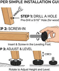 Installation guide for Game Change Your Wobbly Floors With These Heavy Duty Furniture Leveling Feet Adjustment Screws.