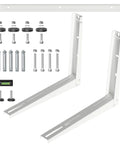 Heavy Duty Mini Split Wall Mounting Bracket For Outdoor Ac Condensers 9K To 36K Btu Support Rack parts including brackets and hardware.