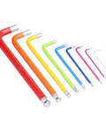 Hilitand 9Pc Colorful Long Arm Hex Wrench Set Chrome Steel Allen Keys With Complete Sizes For Home Maintenance Repair And Bike Tuning, colorful ball-end keys