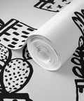 Heavy Hitter Commercial Wallpaper Featuring Bold Botanical Prints And Soft Linen Texture, PVC Free Paste To Paper Wallcovering roll close-up.