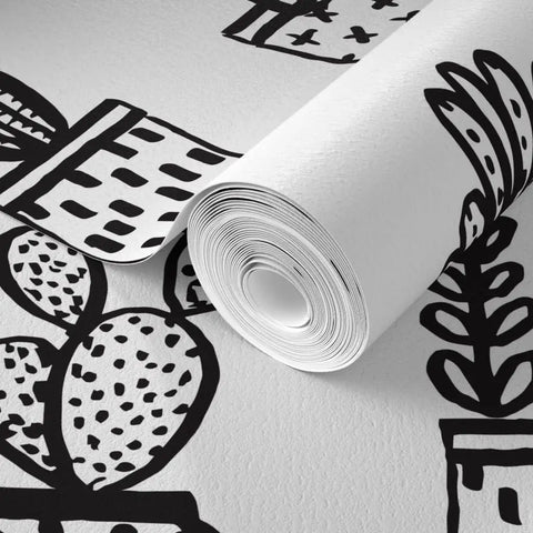 Heavy Hitter Commercial Wallpaper Featuring Bold Botanical Prints And Soft Linen Texture, PVC Free Paste To Paper Wallcovering roll close-up.