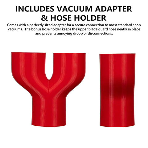 2.5 Inch Shop Vac Y Connector Splitter For Woodworking Tools & Dust Collection Systems, red vacuum adapter, dual port design.