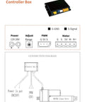 Controller box and connection diagram for Long Stroke Linear Servo Actuator 100Mm 150Mm 200Mm PWM Control 12V 28V.