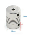 Tough As Nails Flexible Shaft Coupling For Cnc Motors And Drivetrain Setup, 19x25mm heavy-duty aluminum design.