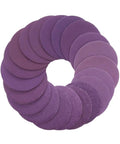 Grab These 2 Inch Wet Dry Sanding Discs With Flocking Backing For Wood Polishing And Surface Prepping From Coarse Grit 60 To Ultra Smooth 10k Silicon Carbide Abrasives That Work Like Magic On Any Project You Got Going Right Now. Round purple sanding discs arranged in a circular pattern.