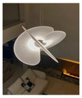 Silk Pendant Light for Living Room Restaurant Shop, D60cm, elegant off-white design, hanging above a white sofa.