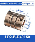 Top Tier Industrial Disc Coupling D40L50mm Hella Precision Flex Disk Aluminum Coupler shown with dimensions D40mm L50mm.