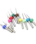 PCB Drill Bit Set For Circuit Boards, Pro Grade Tungsten Steel Micro Twist Bits Kit, 10 Pcs, size 0.1mm-1.0mm, colorful rings