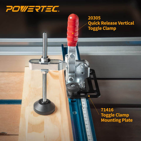 Two Pack Six Inch Toggle Clamp Feet With Nuts And Washers, Oversized Swivel Action Foot Pads for Table Saw Fence installation