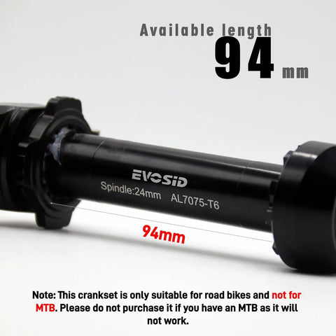 EvoSid spindle for Road Bike Crank Set With 3 Bolt Direct Mount, 160Mm/165Mm/170Mm Crank Arms, Includes Bottom Bracket