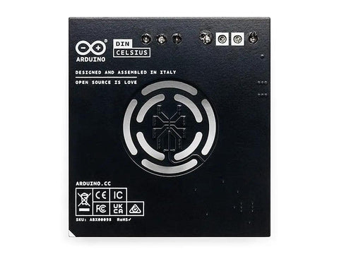 Back view of an Opta Controller unit from the Hands On Industrial Automation PLC Starter Kit With Opta Controller Wi Fi Bluetooth IO Modules Over Twenty Hours Of Online Learning Content And Cloud Integration For Smart Manufacturing Enthusiasts And Makers.