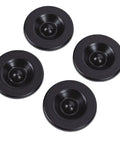 Four black Trailer Hub Dust Caps 4 Pack Rubber Bearing Grease Covers For 2000 To 3500 Lbs Wheels RVs Cargo Boat Trailers Direct Replacement For Dexter Ez Lube Hubs