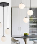 Globe Pendant Light for Kitchen Island 3 Light Milk Glass White Frosted Sphere Ceiling Fixture Hanging Lamp